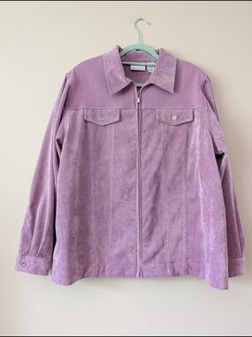 Alfred Dunner Women's 22W Lavender Purple Corduroy Jacket